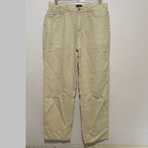 G.H. Bass & Co. Men’s 36 Linen Pants Straight Leg Casual Summer Trousers Beige